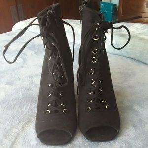 Open toe booties